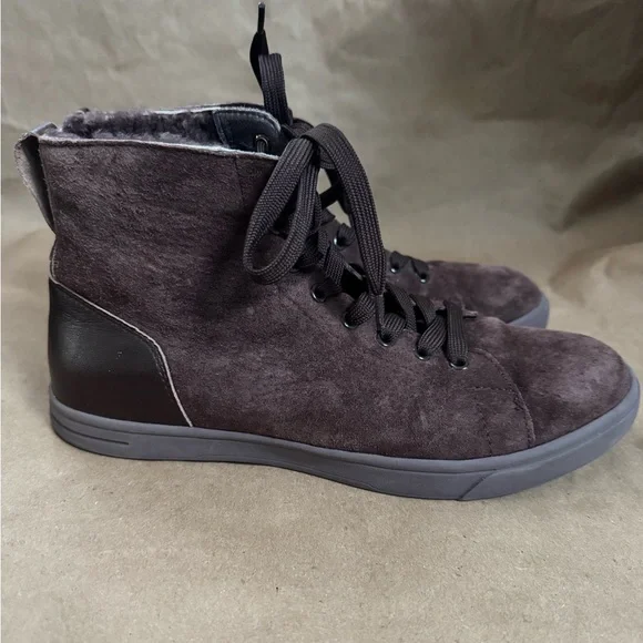 UGG Chocolate Brown Suede & Leather Lined Hi Top Sneakers. Size 9/EU 40 - Picture 2 of 10